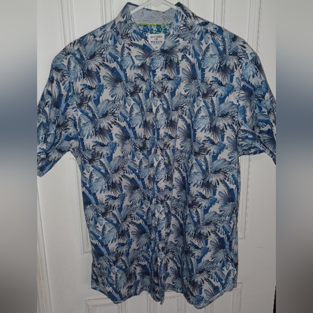 Society‎ of Threads Men's Hawaiian Tropical Print Shirt Size XLarge